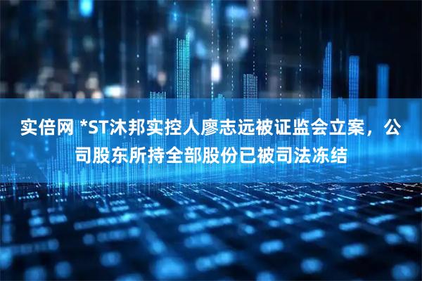 实倍网 *ST沐邦实控人廖志远被证监会立案，公司股东所持全部股份已被司法冻结